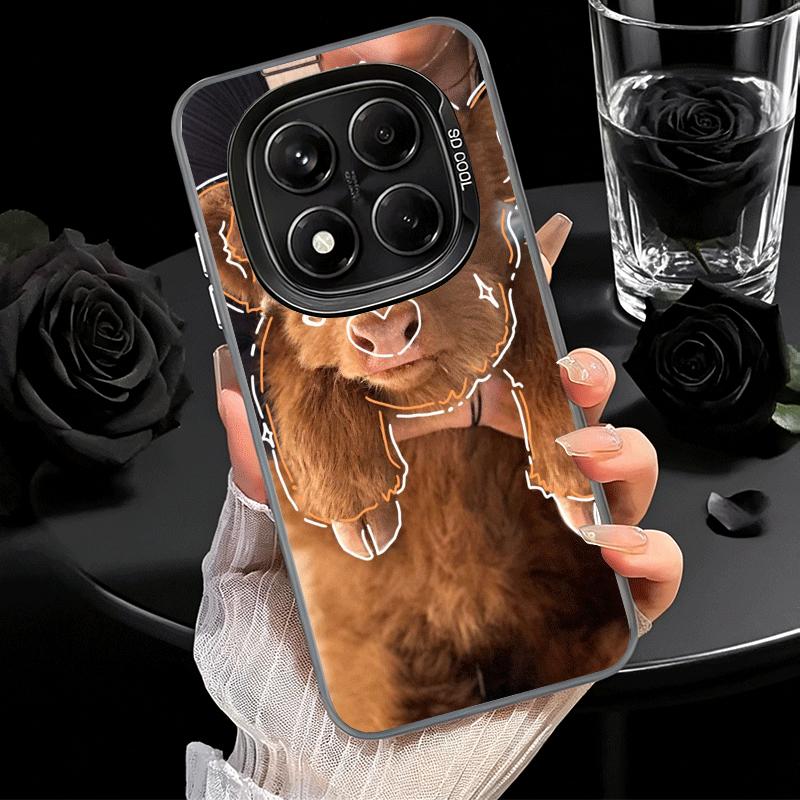 Cute Highland Cow Shockproof Phone Case for Xiaomi Redmi Note 15 14 13 12 Pro Plus 11 11S 11T 5G Cover Anti Fall Fundas