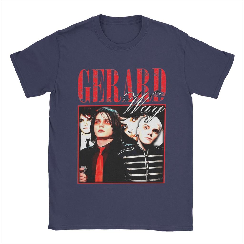 Мужская повседневная футболка Gerard Way MCR, 100% хлопок, круглый вырез, короткий рукав, уникальная одежда.