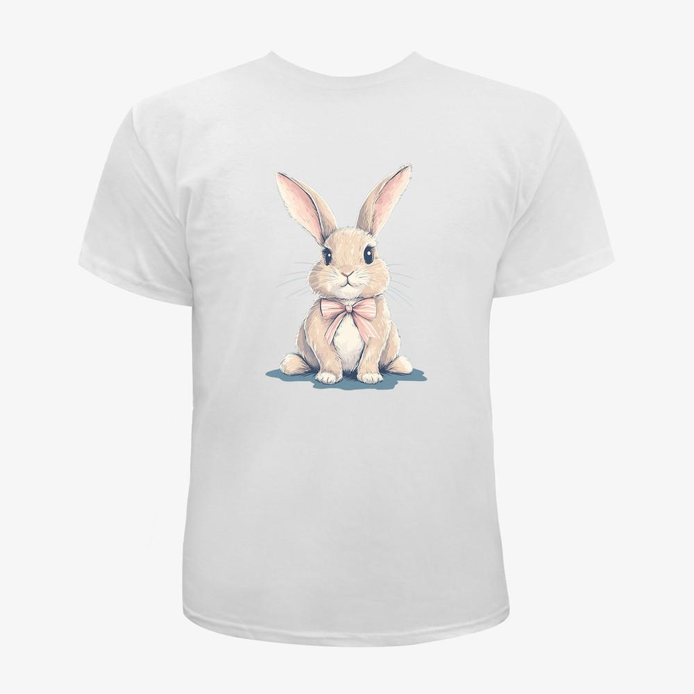Easter Bunny with Pink Ribbon Tee Unisex T-Shirt Women, Men Graphic T-Shirt Unisex T-Shirt