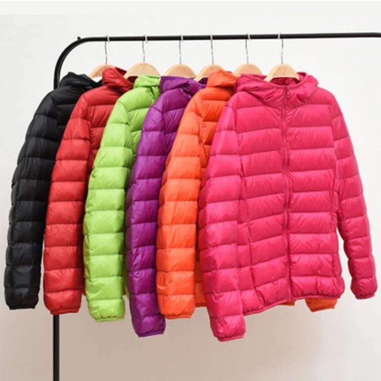 Warm Windproof Women Casual Hooded Down Jacket Coat 90 White Duck Down Autumn Winter Sizes S to 5XL