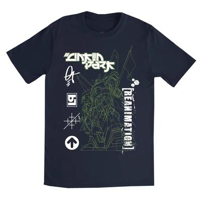 2025 Летняя Мода Новый Альбом Linkin Park Meteora Мужская и Женская Одинакового Высокого Качества Граффити Арт Американская Короткая Футболка
