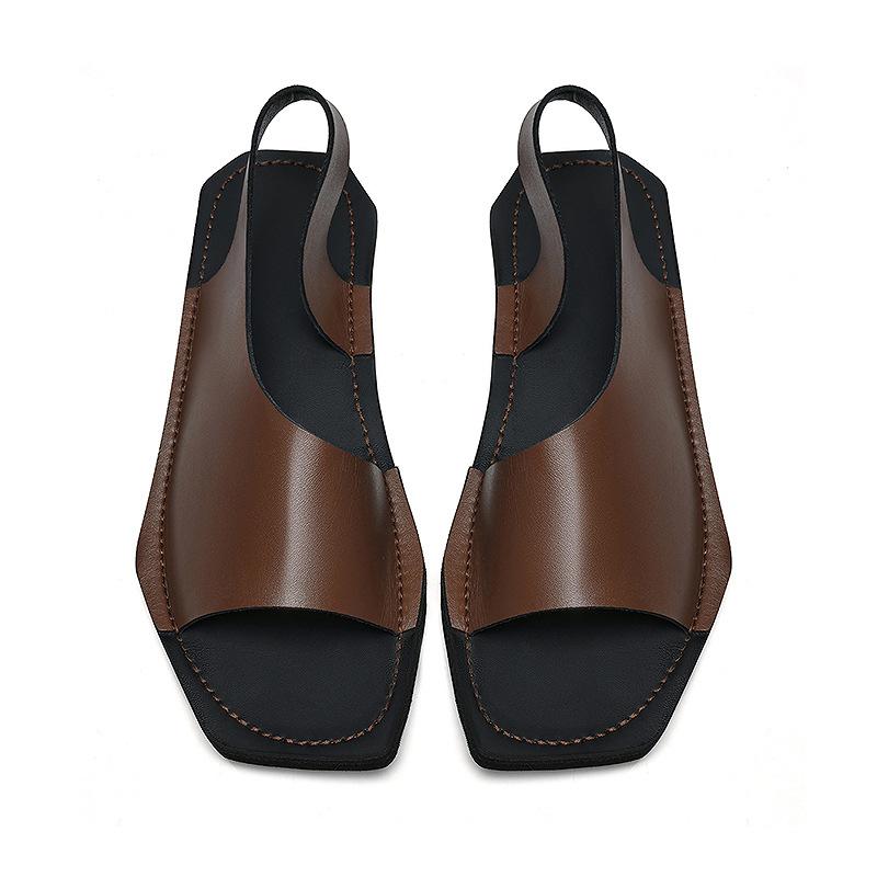 Fashion Men's Summer Sandals Luxury Artificial Leather Casual Barefoot Outdoor Open Toe Comfortable Loafers Shoes For Man Trend 2025
