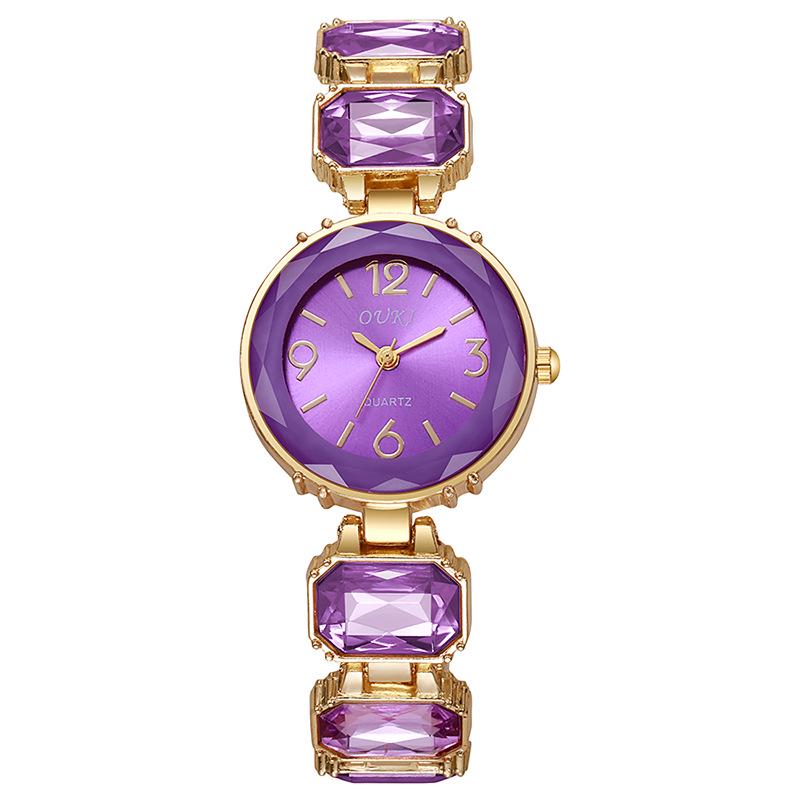 Женские кварцевые часы-браслет Candy с бриллиантами - Круглый циферблат и дизайн в виде квадратного сахарного кубика