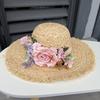 Summer French big brim sun hat women's fashion ins seaside sun protection Lafite straw hat idyllic flower sun hat
