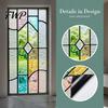 Privacy Protection Window Cover Film Static Glass Sticker Adhesive-Free Opaque Non-adhesive Decal Retro Colored Decor Easy Care for Bathrooms