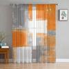 Oil Painting Abstract Geometric Yellow Modern Curtains for Living Room Tulle Curtains Window Sheer for Bedroom Accessories Decor