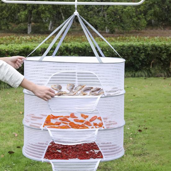 1/2/3-слойная подвесная сетчатая сушильная корзина U-образная конструкция на молнии для еды, рыбы, одежды, подвесная сетка для сушки, уличная складная подвесная сетчатая сушилка