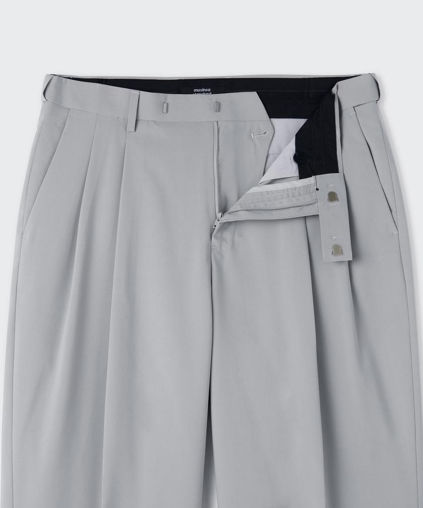 MUSINSA STANDARD [Cooltandard] Real Wide Hidden Banding Slacks [Light Gray]