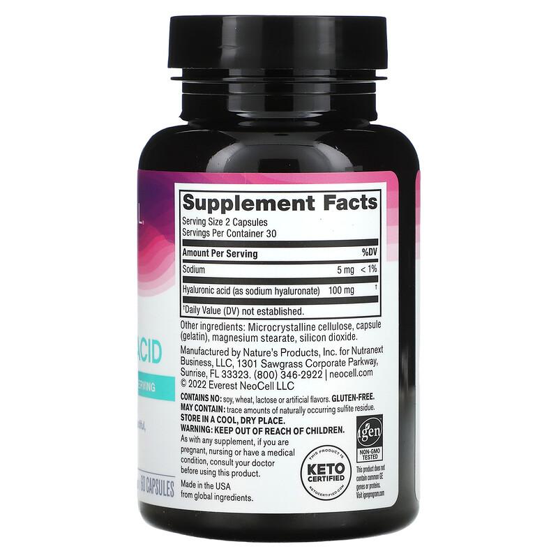 Hyaluronic Acid, 60 Capsules (50 mg per Capsule)