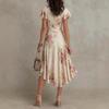 Europe, America, spring and summer new pleated flower dress niche does not collide