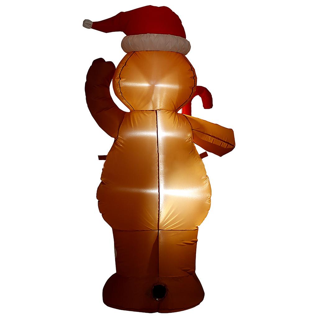 Рождественские надувные фигурки высотой 1,5 м в виде пряничного человечка с леденцами, надувные украшения для двора, снеговик