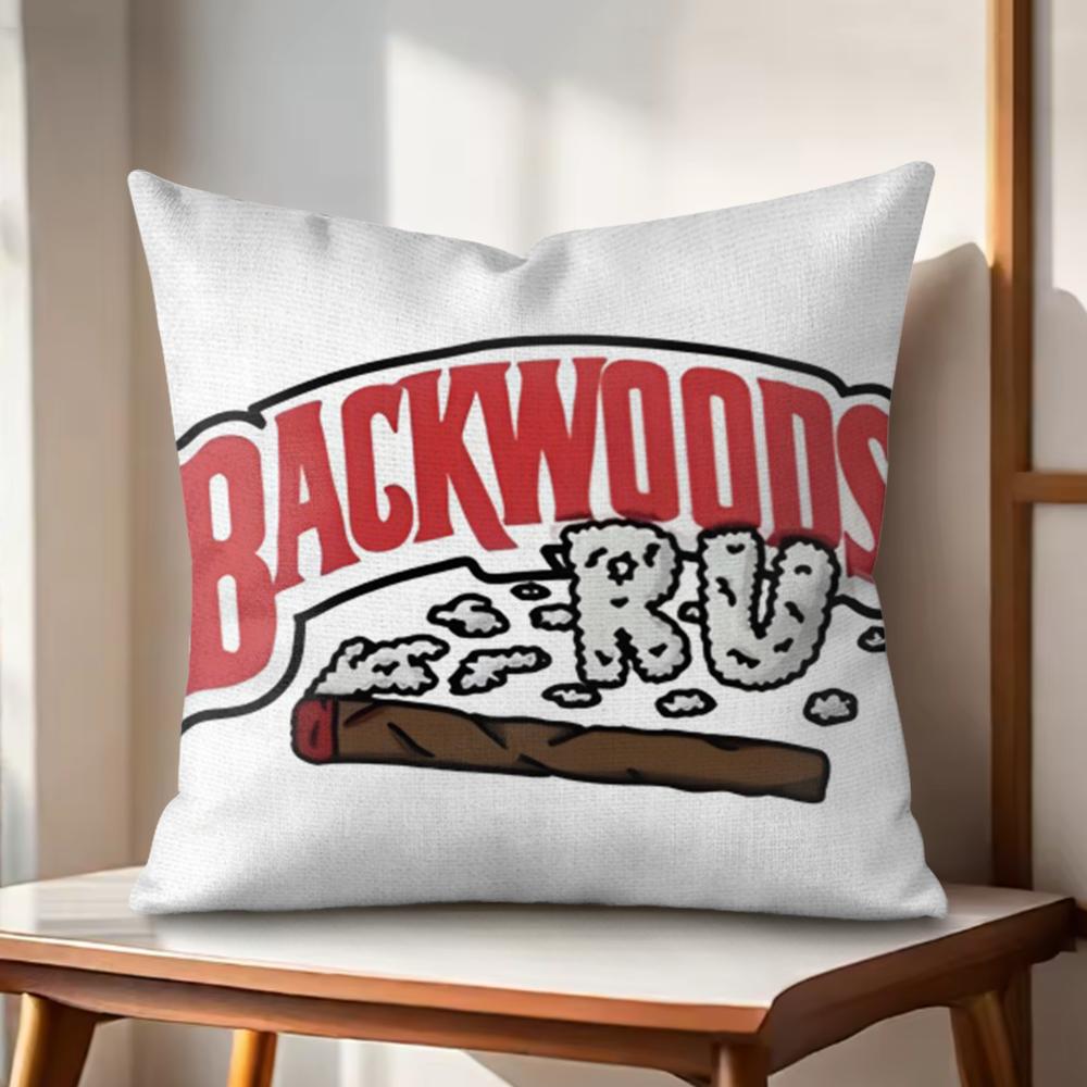 Classic BBackwood Cushion Cover Natural Linen Organic Fabric DoubleSided Printing Couch Pillow Covers Home Decor
