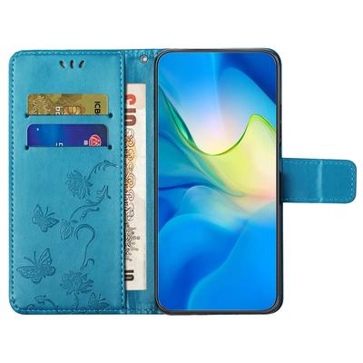 Для Samsung Galaxy A16 5G/A16 4G Чехол-бумажник с подставкой, с тиснением в виде бабочки и цветка, из ПУ-кожи, чехол для телефона