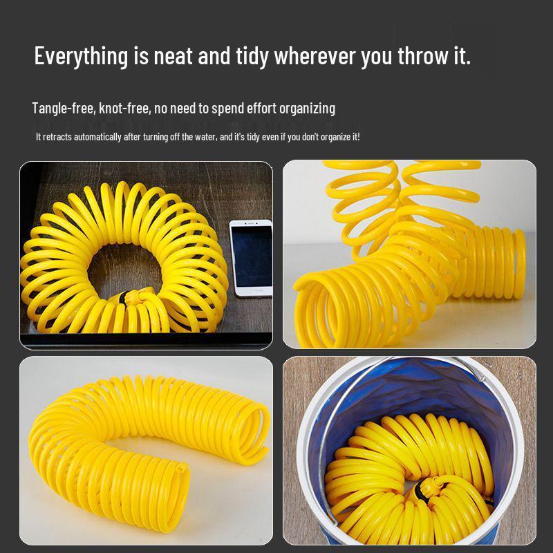 Высоконапорный выдвижной водяной шланг с многофункциональным распылителем для мойки автомобилей, садоводства и промывки земли