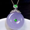 Натуральный фиолетовый халцедон Ожерелье для женщин Легкая роскошь инкрустация Кристалл Изысканная мода Круглый кулон Свадебные украшения