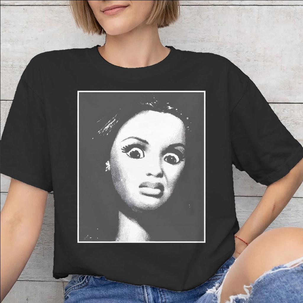 Disgusted Face Meme Doll Babe Graphic Print T Shirt Unisex Unisex Pure Cotton Tee Shirt Clothing