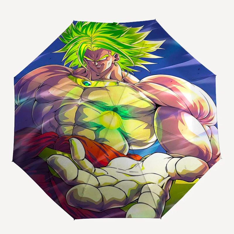 1pc Dragon Ball Z Broly Outdoor Umbrella - Automatic Opening/Closing - Portable 3-Fold Design - 8-Rib Iron Frame - Perfect Gift for Fans, Travelers, D