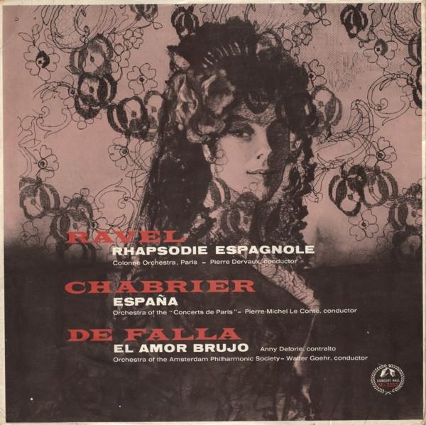 LP Record PIERRE DERVAUX COLONNE ORCHESTRA   Rhapsodie Espagnole  Espana  El A M2253 CONCERT HALL UK Classical Used