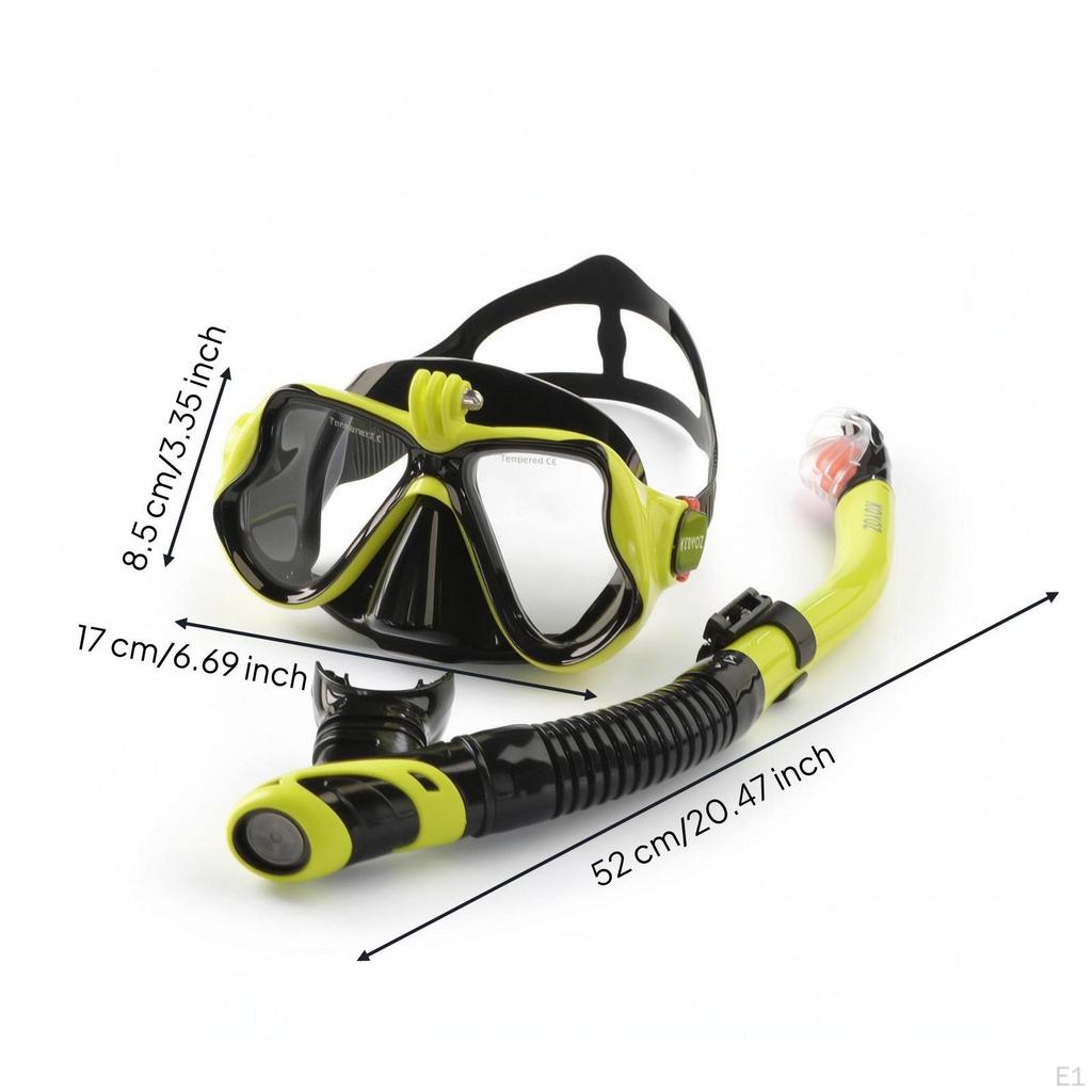 Snorkel Mask with Dry-Top Panoramic Gear Anti-Leak for Beginners, Adults