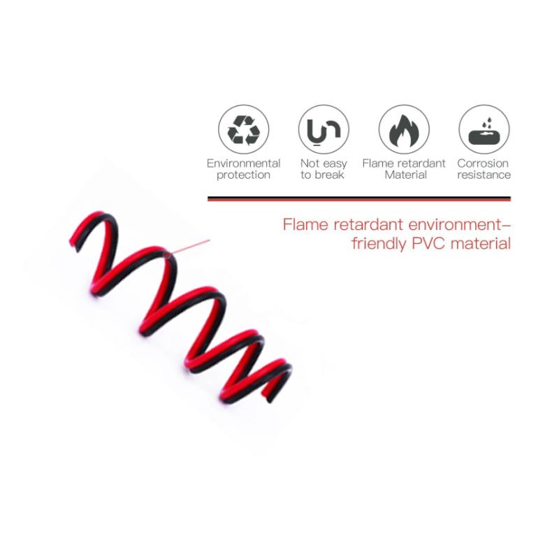 5/10 метров 2-контактные электрические провода 28/26/24/22/20/18/16 AWG красный черный плоский ленточный кабель акустический провод для светодиодного автомобильного аудиоразъема