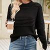 IHUASU Autumn and Winter Pullover Sweater Pit Stripe Women's Knitwear Fashion Sweater