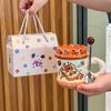 Birthday Gift Cat Water Cup Girl Cute Ceramic Mug with Lid and Spoon High-value Souvenir Gift Box