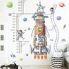 Cartoon Space Rocket Height Measuring Ruler Wall Stickers for Kids Room Nursery Decoration PVC DIY Decals