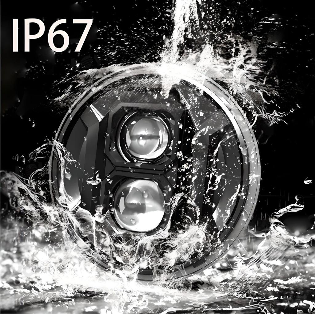 7" Full LED Headlight Compatible with Harley, Jeep, Land Rover, Hummer, Lada - 1 Pc