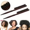 Anti Iron Comb, Wild Boar Bristle Curly Hair Brush, Natural Wood Hair Brush, Professional Salon Hairdressing Comb, Creating Fluffy Hair