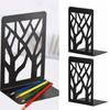 2 Pairs Tree Design Book End Iron Retro Black Decorative Wear Resistant Book Stopper for School