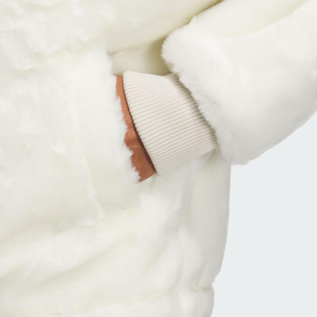 Adidas Куртка Originals Fur Jacket, однотонная, повседневная, спортивная, с длинным рукавом, унисекс, куртки Han-Jade-White JD3777