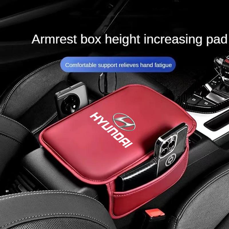 Leather Car Armrest Box Pad Auto Armrest Mat High Quality Accessorie For Hyundai NLINE I30 I20 I10 Venue Tucson IX35 I40 Sonata MM7