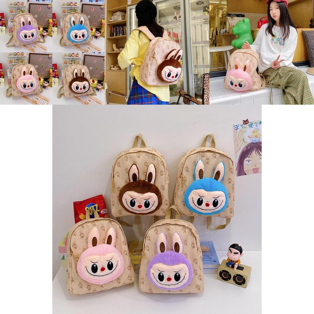 Мультяшный плюшевый рюкзак из парусины с регулируемыми лямками для повседневного использования