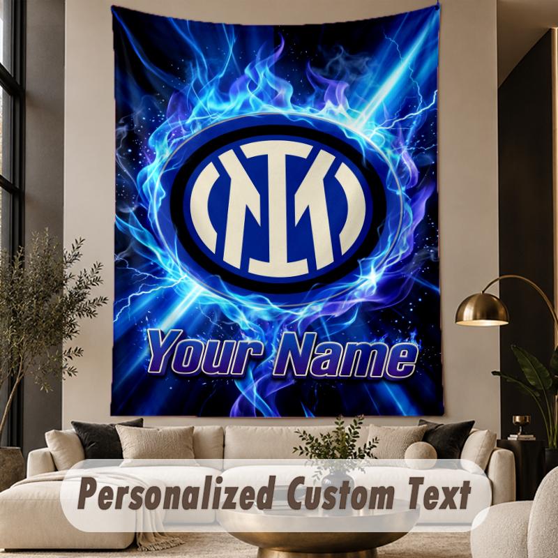 Custom Text Tapestry Inter Milan Print Wall Tapestry Indoor Living Room Wall Decor