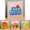Wooden Toddler 3d Puzzle With Animal Matching And Interlocking Blocks For Early Education