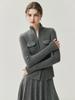 Korean Style Women's Cashmere Knit Cardigan - Slim Fit with Zipper Lapel and Long Sleeves for Versatile Wear