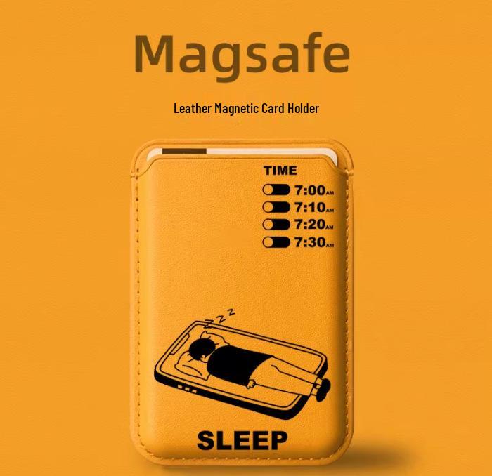 EMO Иконка Магнитный держатель для карт из кожи MagSafe для чехла телефона Apple