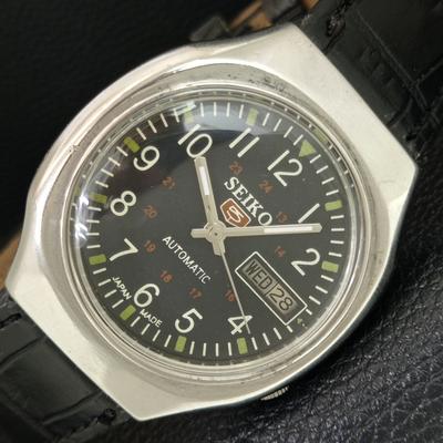 ВИНТАЖНЫЕ АВТОМАТИЧЕСКИЕ ЧАСЫ SEIKO 5 7009A ЯПОНИЯ МУЖСКИЕ ЧЕРНЫЙ ЦВЕТ ЦИФЕРБЛАТ a708573-1