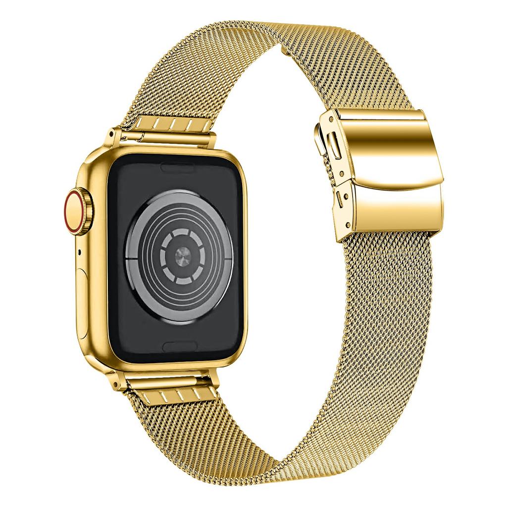 Watch Strap for Apple Watch Series 10 Ultra 9 8 7 SE 6 5 4 3 2 1 46mm 49mm 45mm 44mm 42mm Milanese Metal Band with Buckle