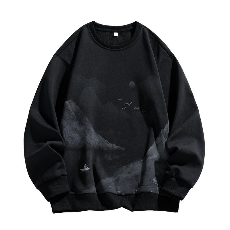 Unisex Oversized Crewneck Sweatshirt Casual Streetwear Pullover Hoodie-Free Graphic Print