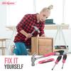 Hi-Spec 42-Piece Tool Set for Women: Precision Screwdriver Bits, Voltage Tester, Hammer, and Adjustable Wrench, Perfect for Home DIY, with Storage Cas