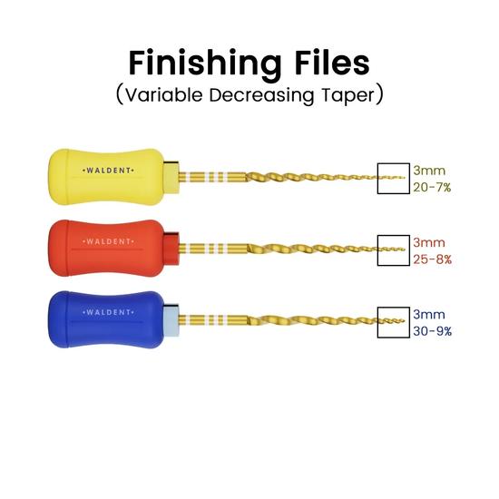 Waldent Pro-Taper Gold Ручные файлы 25 мм Ассорти SX-F3