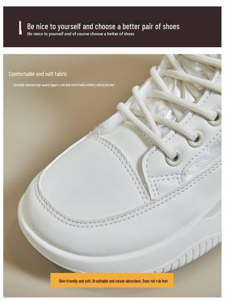 Женские бархатные высокие зимние ботинки - зимняя коллекция 2024 года, корейский стиль, теплая повседневная обувь из хлопка (ZY5867)