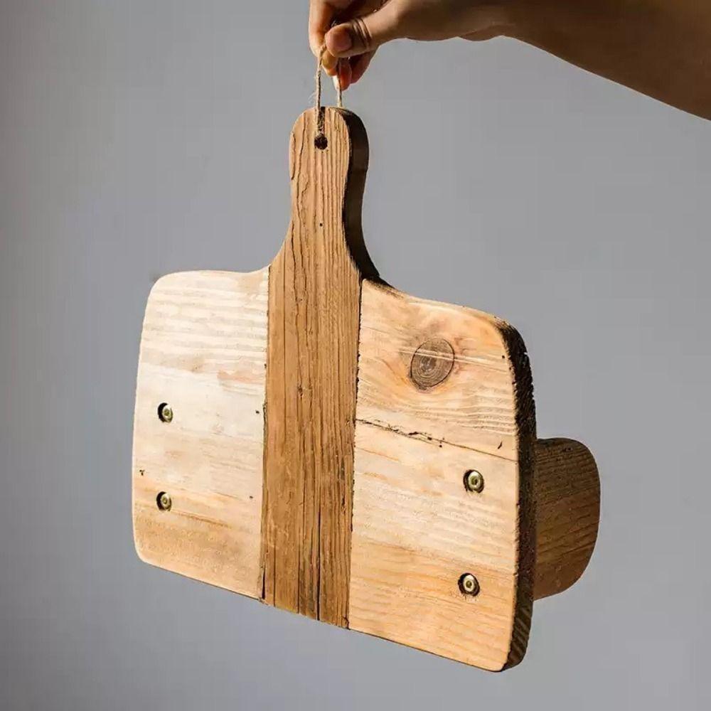 Cutting Board Shape Wood Roll Paper Holder Wall Mounted Paper Towel Holder Wall Decor