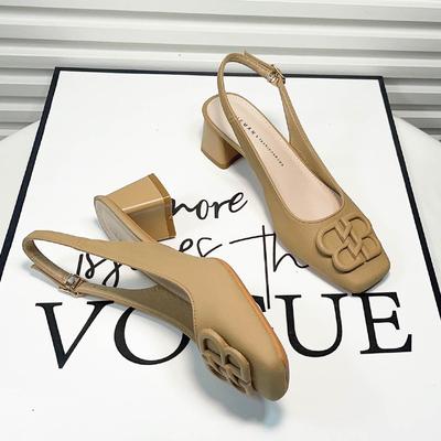 B модная сумка, туфли-лодочки на высоком каблуке, женские весенне-летние новые туфли с квадратным носком, толстым каблуком и одинарным ремешком
