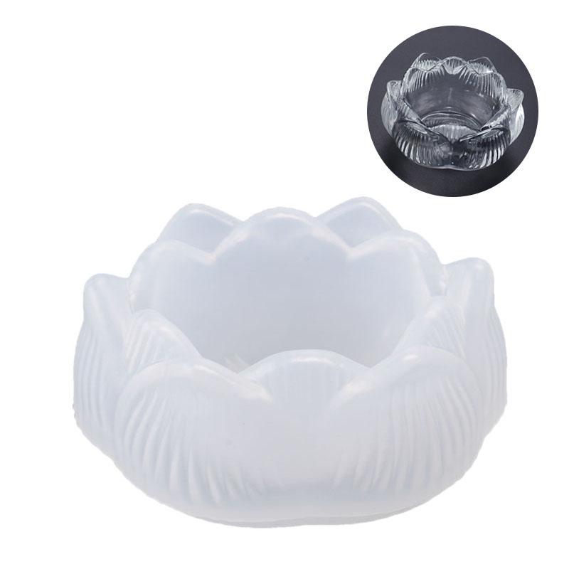 Силиконовый подсвечник лотоса, пепельница, форма для изготовления восковой смолы, эпоксидная форма для литья
