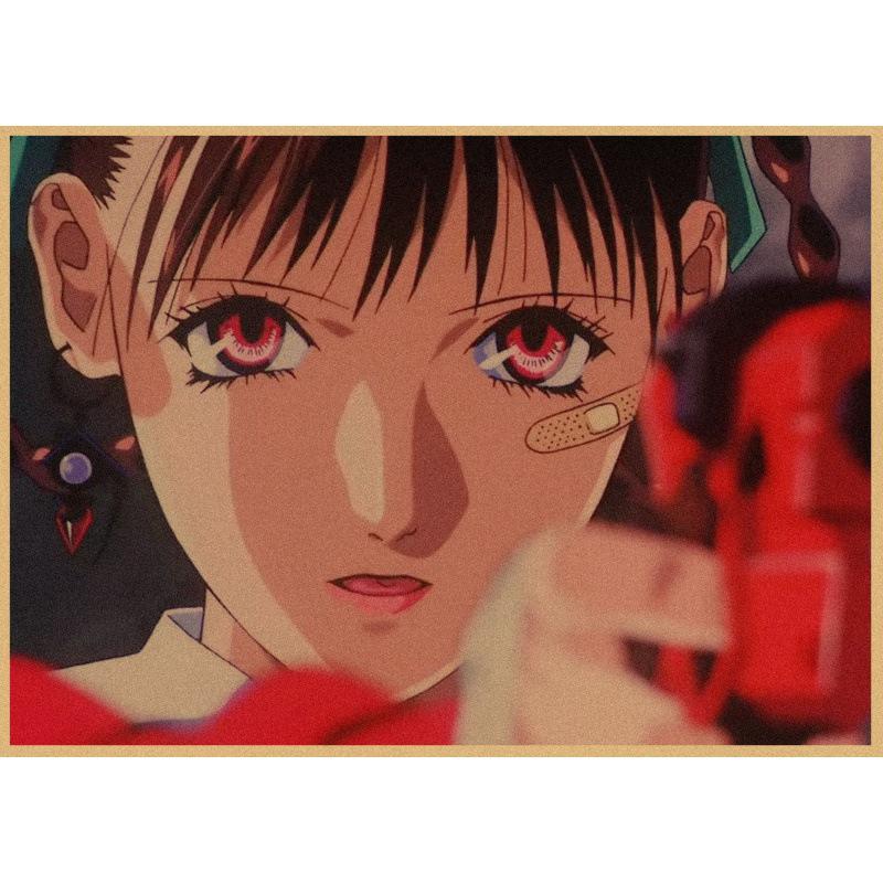 Retro Japanese Anime Wall Poster - Yasuomi Umetsu's Girl Killer on Kraft Paper