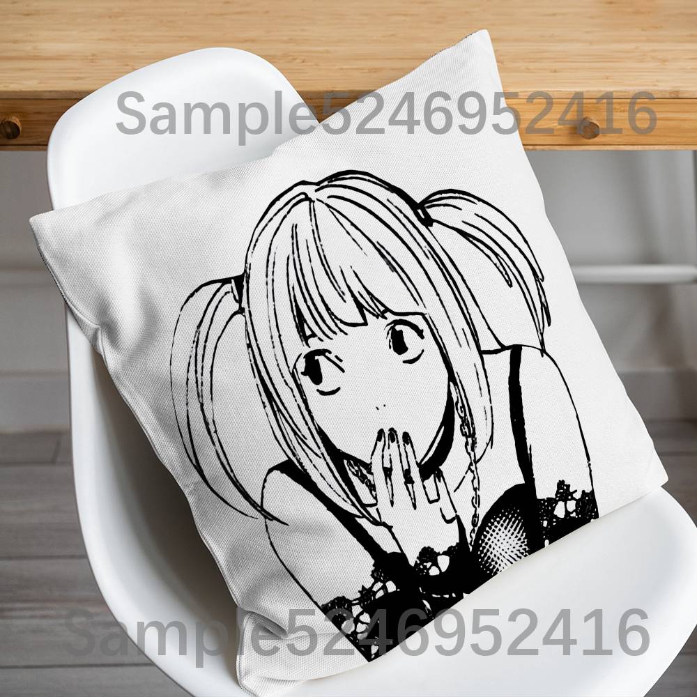 MMisa Anime DDeath Note Pillow Case Short Plush Sofa Decorative Gift Home Doublesided Printing Cushio
