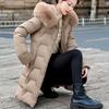 Fashion Winter Coat Female Long Parkas Hooded Faux Fur Collar Loose Thick Women's Jackets