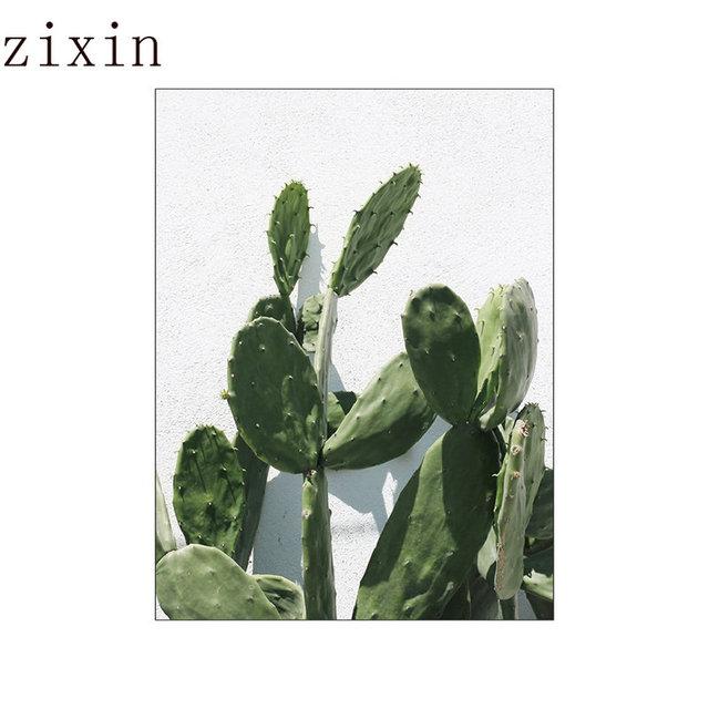 Зеленое растение, картина Монстера, постер, настенное искусство, холст, картина, скандинавские постеры, листья кактуса для гостиной, спальни, домашний декор